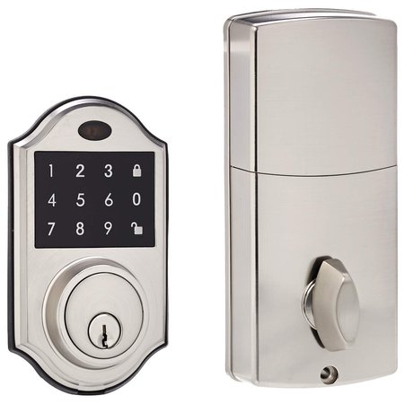 SOUTH MAIN HARDWARE Electronic Deadbolt Door Lock, Classic, Satin Nickel SH535-SN-1